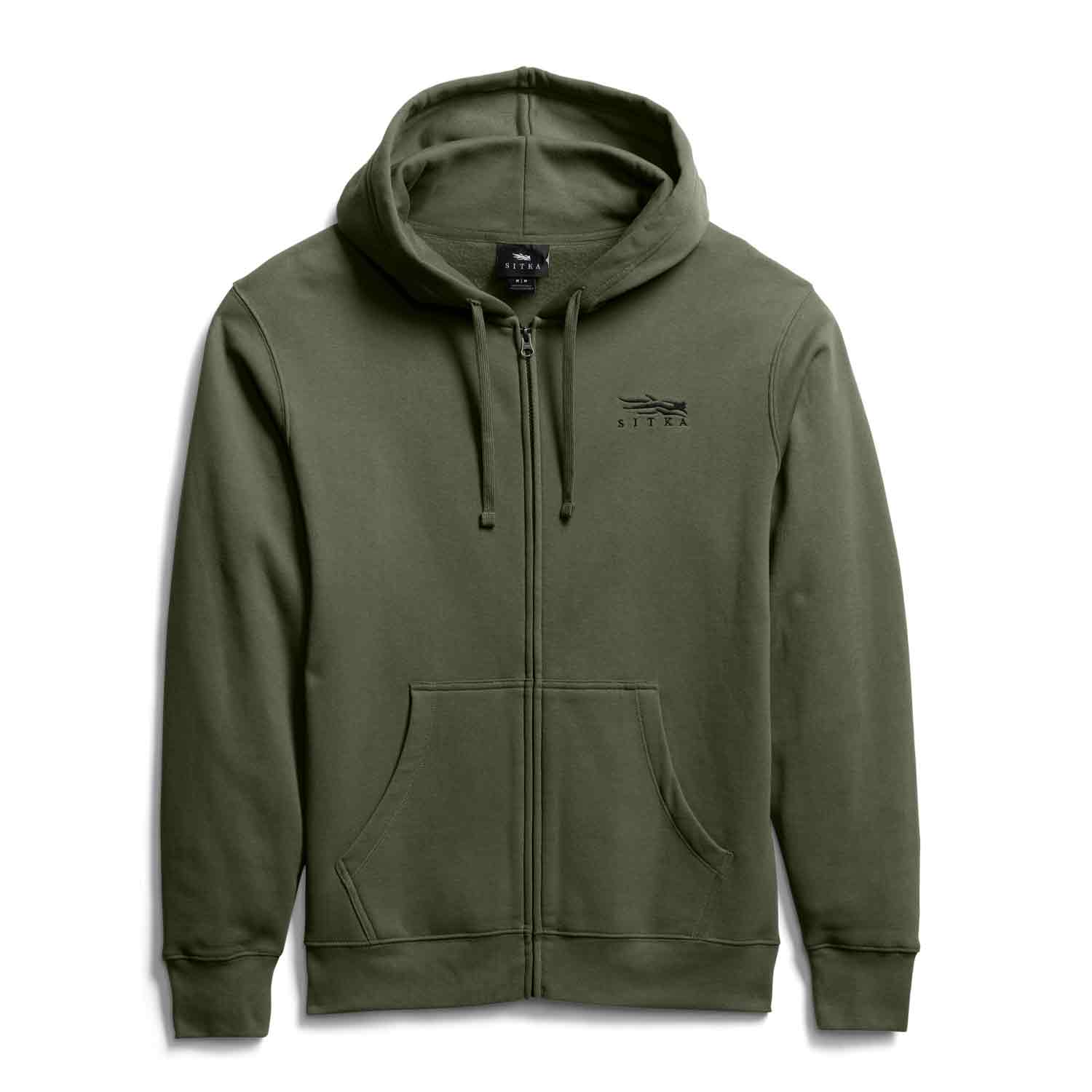 Sitka Icon Classic Olive Green Full Zip Hoodie