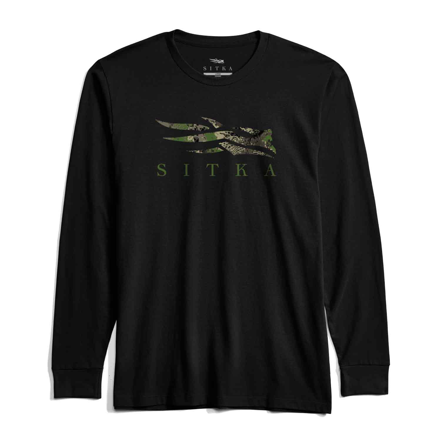 Sitka Icon Long Sleeve Tee (Black/Optifade Cover)