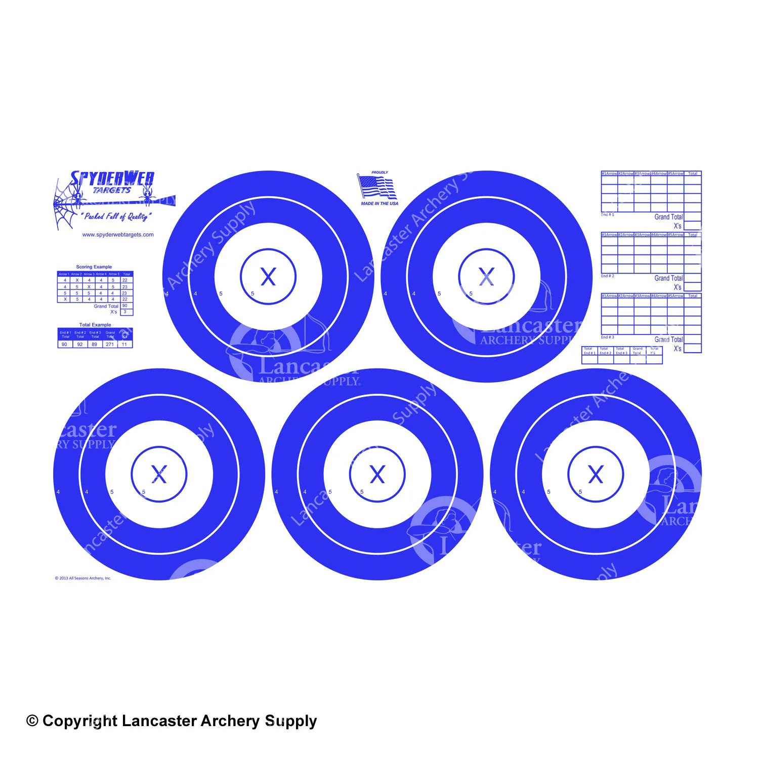 SpyderWeb Reversible 5 Spot Paper Targets - Image 2